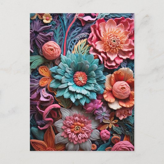 美しいビクトリアンフローラエレガントかわいらしの花 ポストカード (正面)
