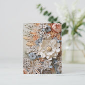 美しいビクトリアンフローラエレガントかわいらしの花 ポストカード (スタンド正面)