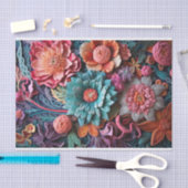 美しいビクトリアンフローラエレガントかわいらしの花 薄葉紙 (クラフト)