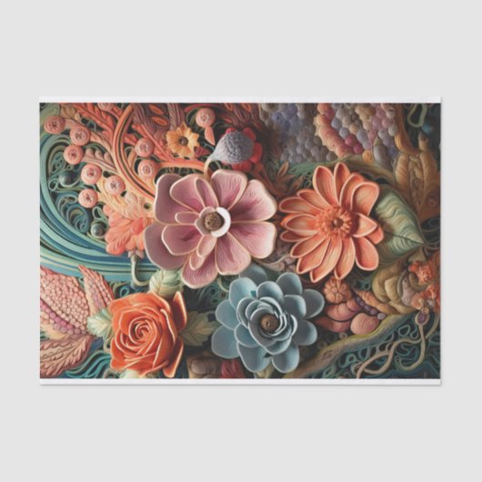 美しいビクトリアンフローラエレガントかわいらしの花 薄葉紙 (正面)