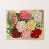 美しいビクトリアンフローラシードパケットのカーネーション ジグソーパズル (横)