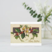 美しいビクトリアンヴィンテージホリデーズクリスマス シーズンポストカード (スタンド正面)