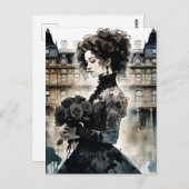 美しいビクトリアン女性 ポストカード (正面/裏面)