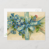 美しいビクトリアン忘れヴィンテージ-Me-Not ポストカード (正面/裏面)