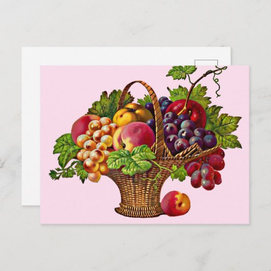 美しいビクトリアン果物籠 ポストカード (正面/裏面)