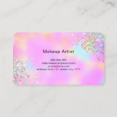 美しいビジネスエレガントホログラフィックグリッターピンク 名刺 (裏面)