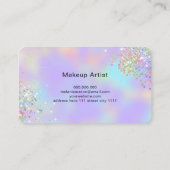 美しいビジネスエレガントホログラフィックグリッター紫 名刺 (裏面)