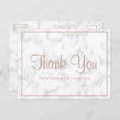 美しいビジネスモダン大理石バラ金ゴールドありがとう ポストカード (正面/裏面)