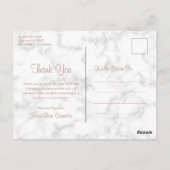 美しいビジネスモダン大理石バラ金ゴールドありがとう ポストカード (裏面)