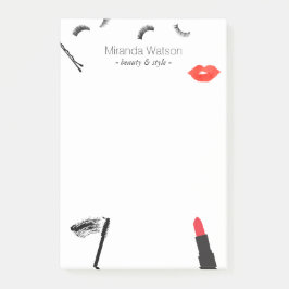 美しいビズまつげリップマスカラメイクアップアーティスト ポストイット