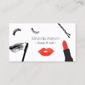 美しいビズまつげリップマスカラメイクアップアーティスト 名刺 (正面)