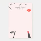 美しいビズまつげリップマスカラメイクアップピンク ポストイット (正面)