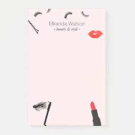 美しいビズまつげリップマスカラメイクアップピンク ポストイット