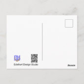 美しいビッグブルーイエロートンフライDIYはがき ポストカード (裏面)