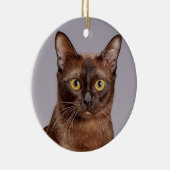 美しいビルマ猫が近づく セラミックオーナメント (右)
