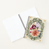 美しいビンテージのフレーム 水彩画の花の古美術 ノートブック (内部)