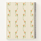 美しいビンテージのフレーム 水彩画の花の古美術 ノートブック (裏面)