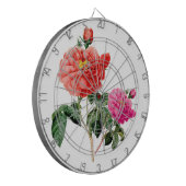 美しいビンテージの赤とピンクのバラの花 ダーツボード (正面左)