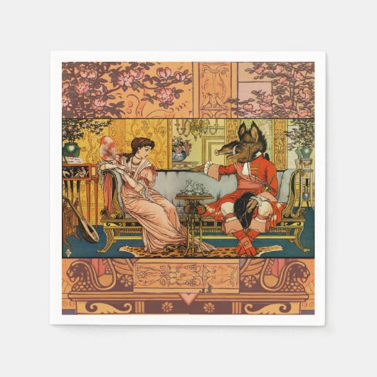 美しいビーストクラシックフェアリーテイルキャラクター スタンダードカクテルナプキン (正面)