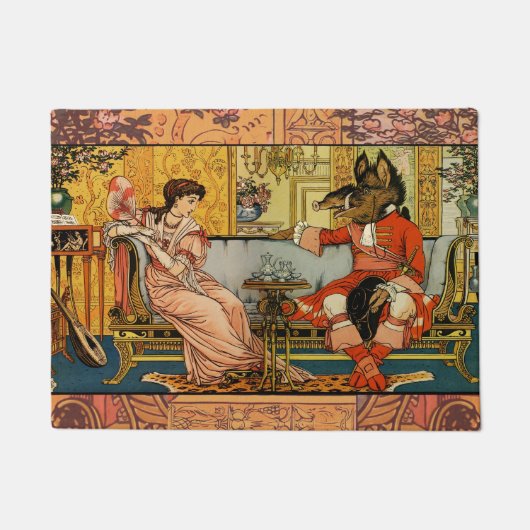 美しいビーストクラシックフェアリーテイルキャラクター ドアマット (正面)