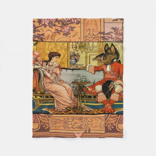 美しいビーストクラシックフェアリーテイルキャラクター フリースブランケット (正面)