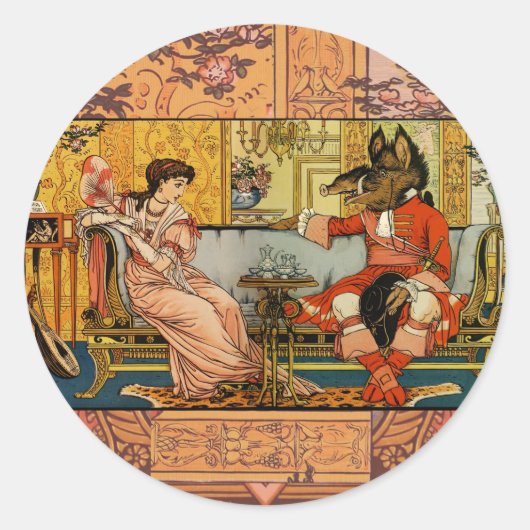 美しいビーストクラシックフェアリーテイルキャラクター ラウンドシール (正面)