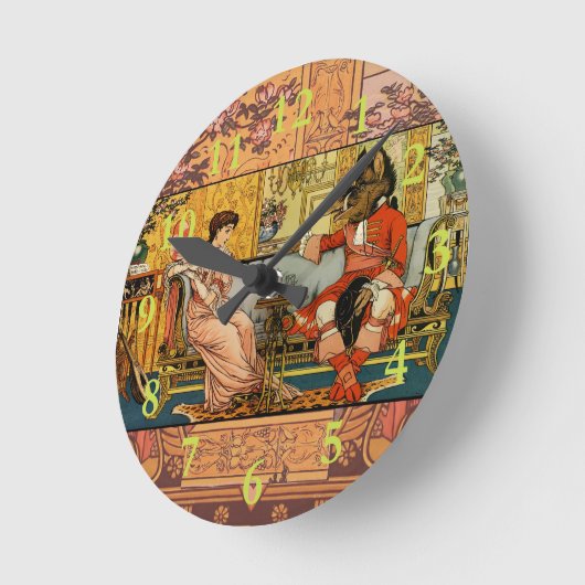 美しいビーストクラシックフェアリーテイルキャラクター ラウンド壁時計 (傾斜)