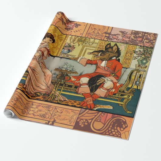 美しいビーストクラシックフェアリーテイルキャラクター ラッピングペーパー (アンロールド)