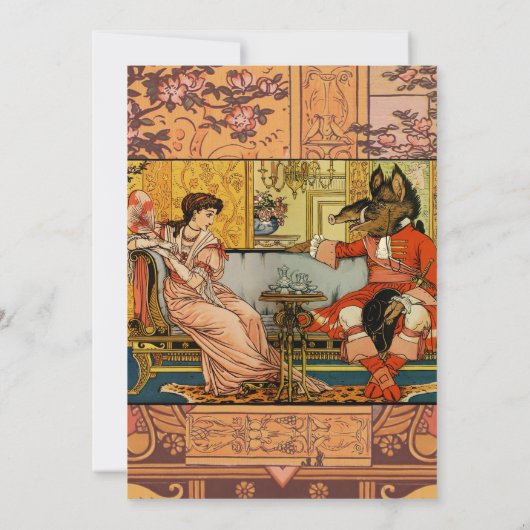 美しいビーストクラシックフェアリーテイルキャラクター 招待状 (裏面)