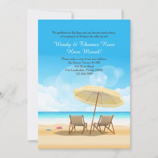 美しいビーチがあなたの引越しを待っています 案内状 (正面)
