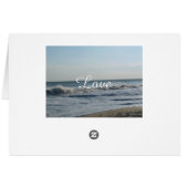 美しいビーチと砂結婚のテーブルテントカード (裏面横)