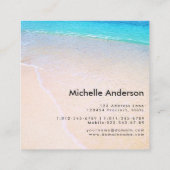 美しいビーチのカスタムのヒトデの貝殻 スクエア名刺 (裏面)