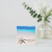 美しいビーチのカスタムのヒトデの貝殻 スクエア名刺 (スタンド正面)