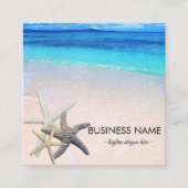 美しいビーチのカスタムのヒトデの貝殻 スクエア名刺 (正面)