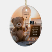 美しいビーチのデジタル妊娠発表 セラミックオーナメント (右)