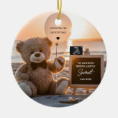 美しいビーチのデジタル妊娠発表 セラミックオーナメント (正面)