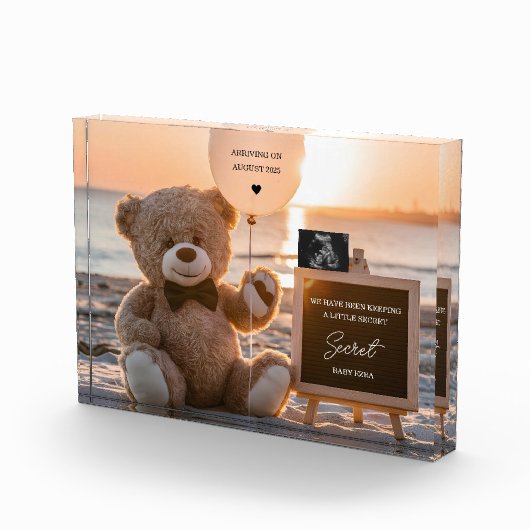 美しいビーチのデジタル妊娠発表 フォトブロック (右)