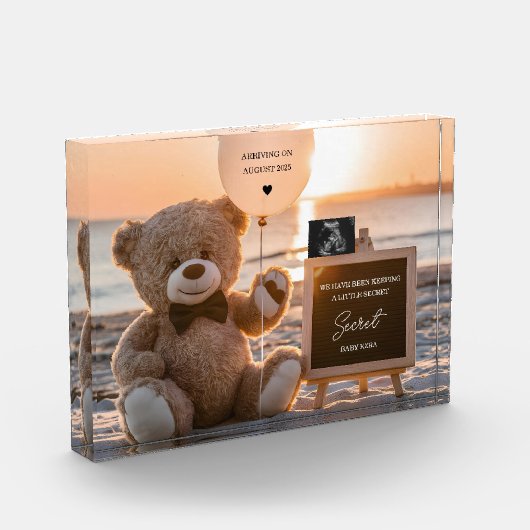 美しいビーチのデジタル妊娠発表 フォトブロック (左)