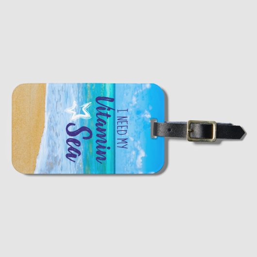 美しいビーチのビタミンの海 ラゲッジタグ (正面横)