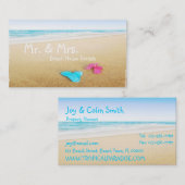 美しいビーチの休暇のレンタルのビーチサンダル 名刺 (正面/裏面)