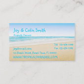 美しいビーチの休暇のレンタルのビーチサンダル 名刺 (裏面)