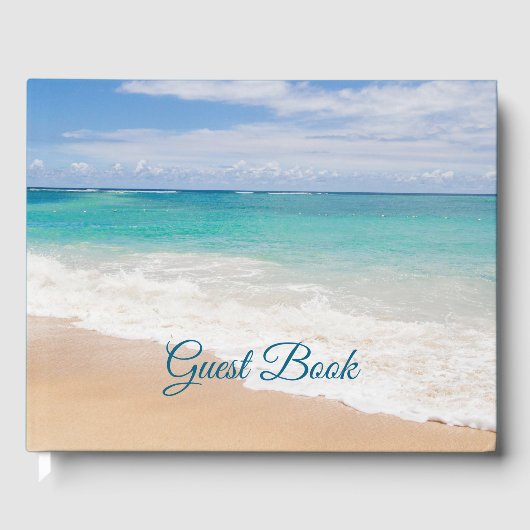 美しいビーチの写真と海の波 ゲストブック (正面)
