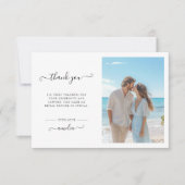 美しいビーチの写真と言葉の贈り物 結婚式前後のパーティーや出産前のお祝いの感謝を伝えるカード サンキューカード (正面)