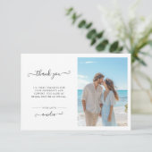 美しいビーチの写真と言葉の贈り物 結婚式前後のパーティーや出産前のお祝いの感謝を伝えるカード サンキューカード (スタンド正面)