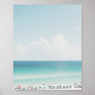 美しいビーチの写真撮影のカッコいいの青い海の空 ポスター