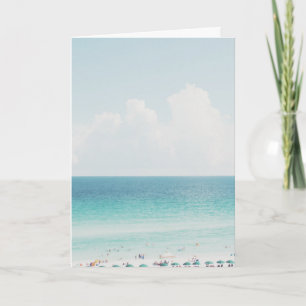 美しいビーチの写真　涼しい青い空と海 カード