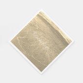 美しいビーチの名言 クリアな海の水 ゴールド セピアアート スタンダードランチョンナプキン (角)