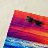 美しいビーチの夕日フロリダ ビーチタオル (インサイチュ)