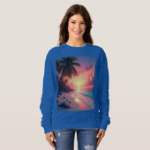 美しいビーチの夕暮れ スウェットシャツ (正面フル)