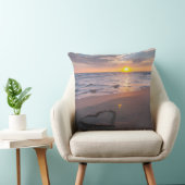 美しいビーチの夕焼け ハート クッションカバー クッション (椅子)